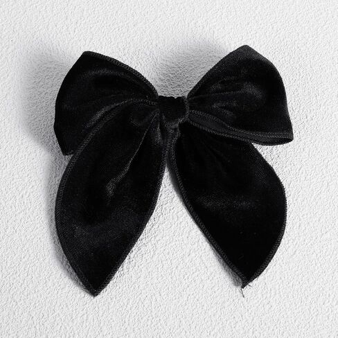 Yellow Velvet Ribbon Linen Hair Bows 5" Soft Velvet Fable Bow Alligator Clip Barrettes Toddler Teen Ponytail Knot Bows Hair Accessories for Little School Girls Kids Baby in Saudi Arabia