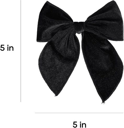 Yellow Velvet Ribbon Linen Hair Bows 5" Soft Velvet Fable Bow Alligator Clip Barrettes Toddler Teen Ponytail Knot Bows Hair Accessories for Little School Girls Kids Baby in Saudi Arabia