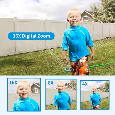 Digital Camera 4K for Teens with 16X Zoom auto Focus, Small Compact Portable Point and Shoot Boys/Girls Student Digital Camera with 64G SD Card, 2 Batteries(Black) in Saudi Arabia
