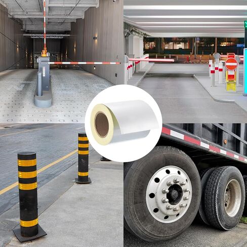 PATIKIL Reflective Tape, 1 Roll 4 Inch x 150 Ft Waterproof Adhesive High Visibility Caution Warning Safety Tape Reflector for Trucks Trailers Cars, White in Saudi Arabia