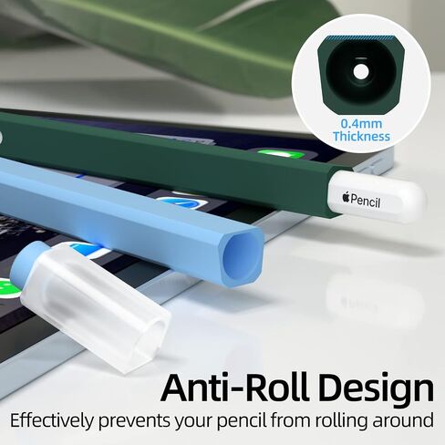 2 Pack Pencil Case Compatible with Apple Pencil Pro/Apple Pencil 2nd Generation Case,Non-Slip Silicone Case,Compatible withMagnetic chargingand DoubleClick.(Sky Blue, Dark Green) in Kuwait