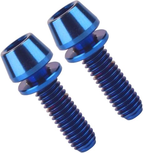 Titanium Bolts M6x16 18 20mm Hex Tapered Head for MTB Road Bicycle Crank Brake Fixed Upgrade Ti Screw 4Pcs (Gold, M6x16mm) in Kuwait