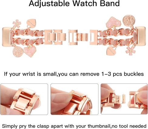 Stylish Metal Wristband Compatible with Fitbit Charge 6/Charge 5 Bands for Women,Cute Strap with Unique Love Cross Pendants Chain Charms Bracelet for Charge 5 6 Fitness Tracker in Saudi Arabia
