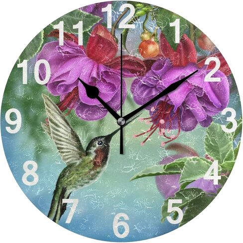 ZZKKO Neon Flamingo Wall Clock Quartz Analog Quiet, 9.5 Inch Round Desk Clock Battery Operated Easy to Read Decorative for Kitchen Bedroom Bathroom Living Room Classroom in Saudi Arabia
