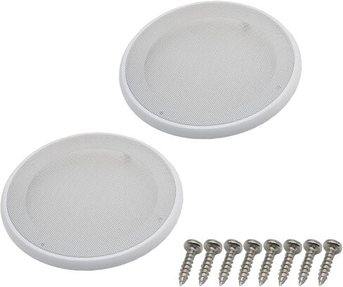 2pcs Round Ceiling Speaker Grill Covers for 8 Inch Speaker with Screws(White) in Saudi Arabia
