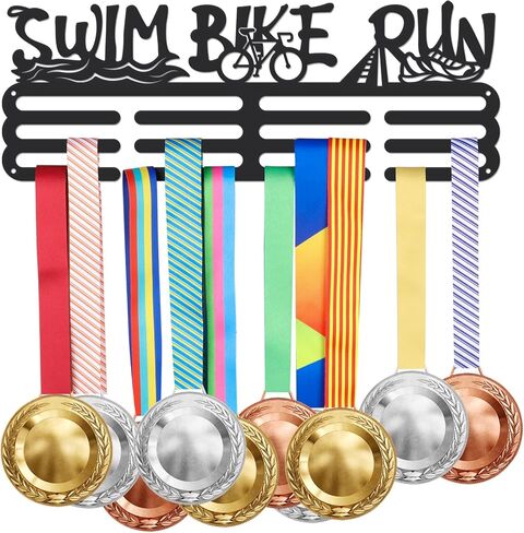 SUPERDANT Male Track and Field Medal Hanger Display Running Rack Frame Pole Vault Competition Medal Holder Sports 60+ Medals Display Frame Stain Steel Hook Black 15.75in Wide 3 Hanger Bar with Screws in Saudi Arabia