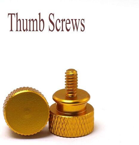 10pcs #6-32x6mm Desktop Computer PC Case Chassis Thumb Screws M3.5 Tool-Less Adjustment Colorful Aluminum Alloy Knurled Thumbscrew Gold in Saudi Arabia