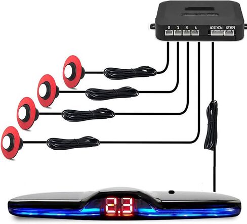 نظام ركن السيارة المدمج في أجهزة استشعار الطائرة الخلفية، نظام رادارات عكسية مع 4 أجهزة استشعار، ضوء LED، عرض المسافة، صفارة تحذيرية، اكتشاف المسافة in Kuwait