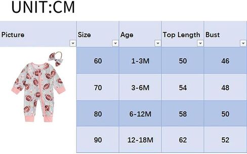 Ayalinggo baby girl football outfit long sleeve floral romper zipped jumpsuit newborn infant game day fall clothes in Saudi Arabia