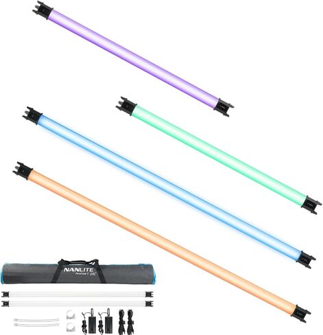 NANLITE PavoTube II RGBWW LED Light Tube, Color RGBWW LED Pixel Tube Photography Handheld LED Video Lighting Wand with AC Chargers, Mounts, and Case Battery Powered (PavoTube II 30C 1Kit) in Saudi Arabia