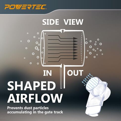 POWERTEC 4" Blast Gate, Clog Resistant & Anti Gap Tapered ABS Plastic Fitting for Dust Collector, Dust Collection Fittings, Dust Collection Hose, Shop Vac, Hose Clamp, 2PK (70373-P2) in Saudi Arabia