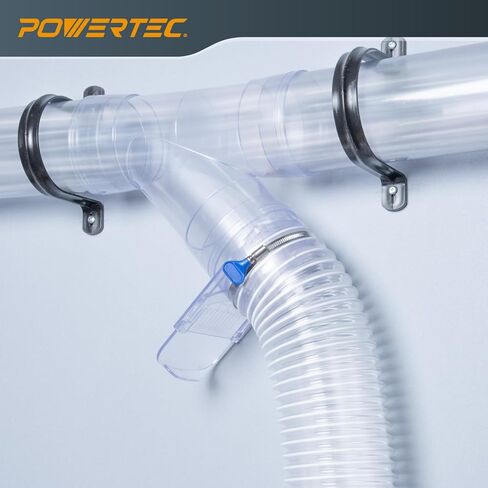 POWERTEC 4" Blast Gate, Clog Resistant & Anti Gap Tapered ABS Plastic Fitting for Dust Collector, Dust Collection Fittings, Dust Collection Hose, Shop Vac, Hose Clamp, 2PK (70373-P2) in Saudi Arabia