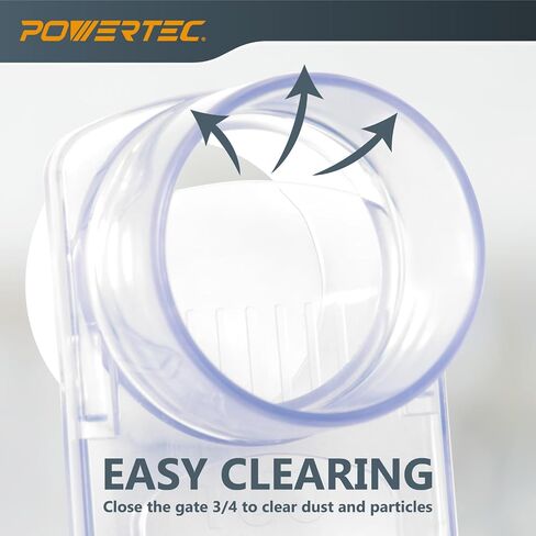 POWERTEC 4" Blast Gate, Clog Resistant & Anti Gap Tapered ABS Plastic Fitting for Dust Collector, Dust Collection Fittings, Dust Collection Hose, Shop Vac, Hose Clamp, 2PK (70373-P2) in Saudi Arabia
