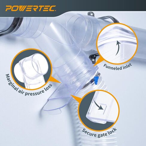 POWERTEC 4" Blast Gate, Clog Resistant & Anti Gap Tapered ABS Plastic Fitting for Dust Collector, Dust Collection Fittings, Dust Collection Hose, Shop Vac, Hose Clamp, 2PK (70373-P2) in Saudi Arabia