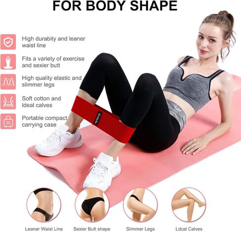 Resistance Bands for Working Out, Non Slip Thick Squat Exercise Bands for Yoga, Pilates, Rehab, Fitness 3 Booty Bands 1 Long Resistant Band for Women Men Gym Hip Thigh Glute Bands Set in Saudi Arabia