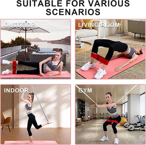 Resistance Bands for Working Out, Non Slip Thick Squat Exercise Bands for Yoga, Pilates, Rehab, Fitness 3 Booty Bands 1 Long Resistant Band for Women Men Gym Hip Thigh Glute Bands Set in Saudi Arabia