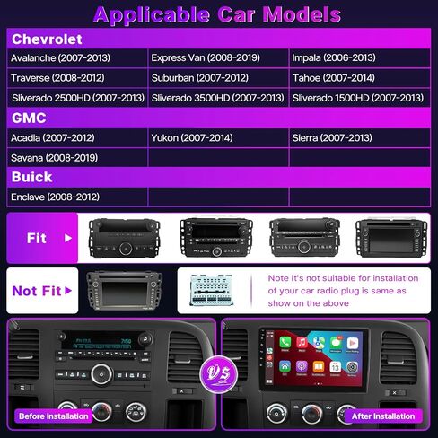 ستيريو سيارة Leadfan لسيارة تشيفي شيفروليه سيلفرادو جي إم سي بويك تاهو سييرا يوكون راديو مع Carplay Android Auto 10.1 بوصة IPS تعمل باللمس أجهزة استقبال الصوت مع كاميرا Bakup GPS Navi in Saudi Arabia