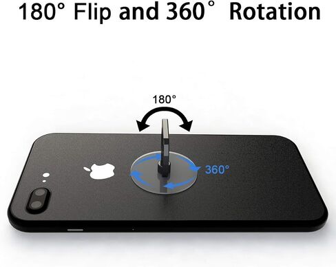 Transparent Phone Ring Holder Grip Tomorotec 360 Degree Free Rotation, Clear Cell Phone Finger Ring Kick-Stand Compatible with iPhone 14 13 12 X Plus, Galaxy S23 S22 Edge (Black) in Saudi Arabia