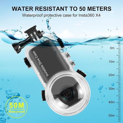 PULUZ 50m/164ft Invisible Dive Case for Insta360 X3 Accessories Underwater Housing Cover Protective Case PC Shell, Underwater Photography Cameras for Insta 360 x3 Waterproof Cases in Kuwait