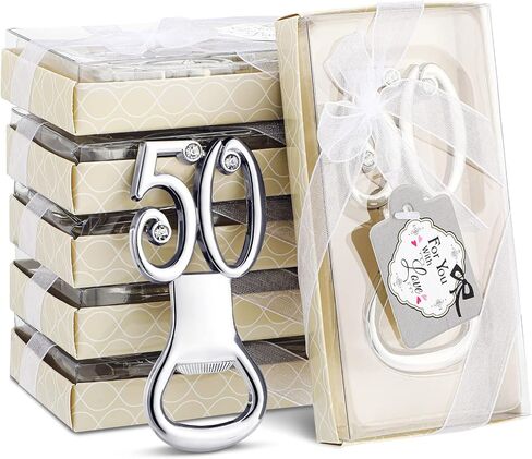 24 Pcs Silver Bottle Opener Set Birthday Party Favors for Guests with for You Tags, Wine Beer Opener Birthday Wedding Party Decorations Anniversaries Souvenirs Keepsake Gift (60th) in Kuwait
