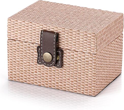 Hipiwe Square Jewelry Box Treasure Chest Storage Wooden Decorative Trinket Jewelry Box with Clasp Memento Case Box Keepsake Jewelry Organizer Box Gift for Women Men,Medium in Kuwait