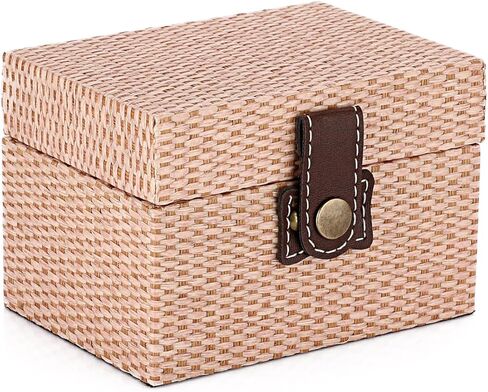 Hipiwe Square Jewelry Box Treasure Chest Storage Wooden Decorative Trinket Jewelry Box with Clasp Memento Case Box Keepsake Jewelry Organizer Box Gift for Women Men,Medium in Kuwait
