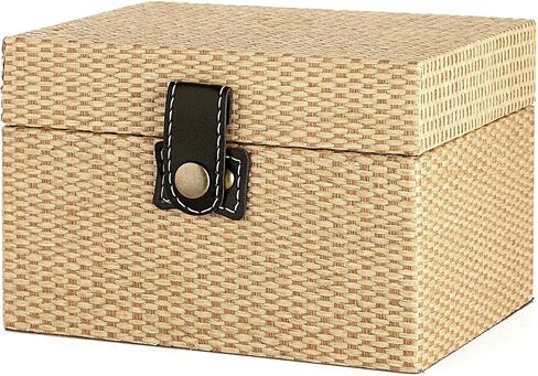 Hipiwe Square Jewelry Box Treasure Chest Storage Wooden Decorative Trinket Jewelry Box with Clasp Memento Case Box Keepsake Jewelry Organizer Box Gift for Women Men,Medium in Saudi Arabia