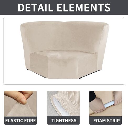 أغطية أريكة مقسمة من cjc، غطاء مقطعي للزاوية، قطعة زاوية، غطاء منزلق على شكل حرف L قابل للعكس، واقي أريكة زاوية كرسي لغرفة المعيشة (بني مخملي، غطاء الزاوية فقط) in Kuwait