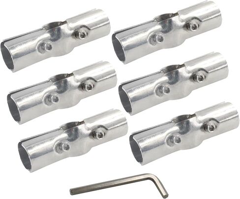 2Pcs OD 1"(25MM) T Pipe Clamp, Structural Pipe Connector 2 Way Joint Pipe Fitting, Stainless Steel End Clamps for Panel Pipe T Clamps Chain Link Fence Parts, Silver in Kuwait