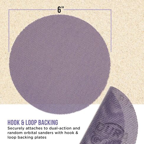Dura-Gold Premium 400 Grit 6" Purple Ceramic Mesh Sanding Discs, Box of 30 - Dustless Hook & Loop Backing Sandpaper for DA & Random Orbital Sanders - Long-Lasting Fast Cut - Woodworking, Auto Paint in Saudi Arabia