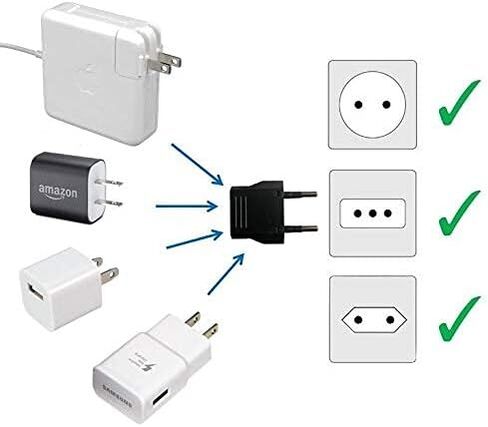 United States to Portugal Travel Power Adapter to Connect North American Electrical Plugs to Portuguese Outlets for Cell Phones, Tablets, eReaders, and More (2-Pack, White) in Saudi Arabia