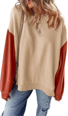 SHEWIN Sweatshirt for Women Casual Long Sleeve Crewneck Lightweight Pullover Tops Loose Sweatshirts in Saudi Arabia