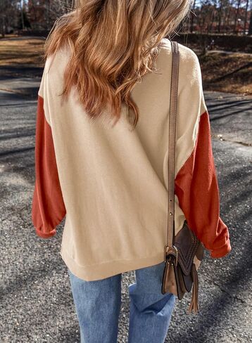 SHEWIN Sweatshirt for Women Casual Long Sleeve Crewneck Lightweight Pullover Tops Loose Sweatshirts in Saudi Arabia