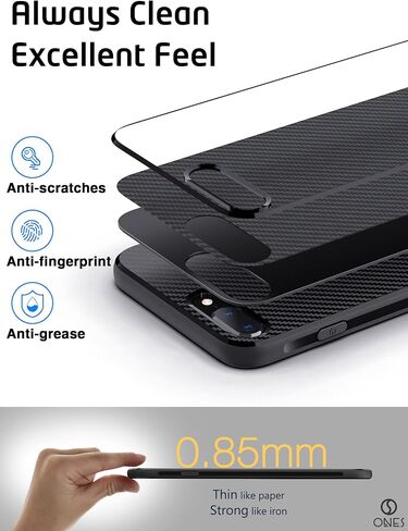 حافظة ONES رفيعة للغاية لهاتف iPhone Xs Max · نسيج من ألياف الكربون [منع بصمات الأصابع] [حماية الكاميرا والشاشة] [امتصاص الصدمات] [غير قابل للانزلاق] · غطاء خفيف الوزن أسود in Kuwait
