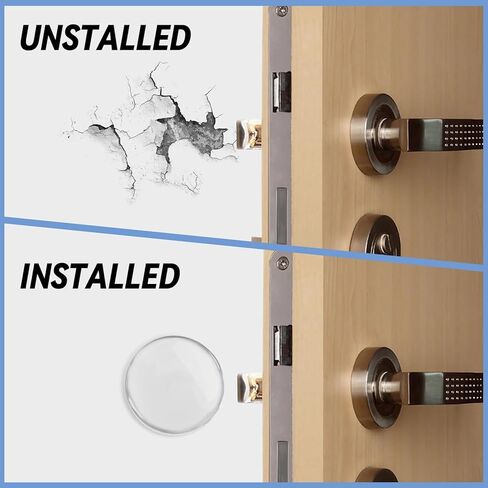 JULBEAR 12PCS Clear Door Stoppers for Wall, Wall Protectors from Door Knobs with Strong Back Self Adhesive,Quiet, Shock, Absorbent Silicone, Door Knob Wall Protector Door Handle Bumpers in Kuwait