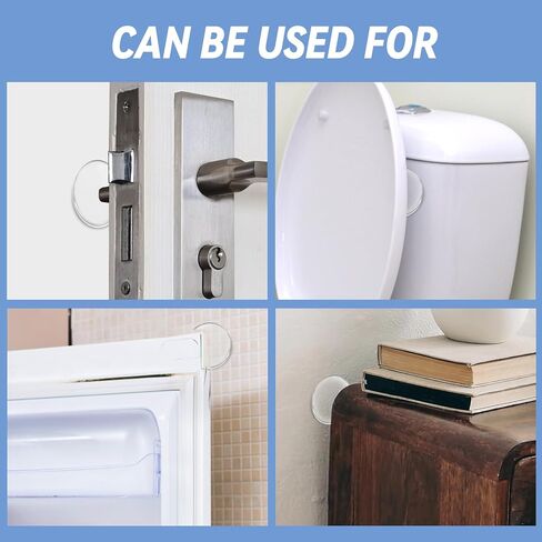 JULBEAR 12PCS Clear Door Stoppers for Wall, Wall Protectors from Door Knobs with Strong Back Self Adhesive,Quiet, Shock, Absorbent Silicone, Door Knob Wall Protector Door Handle Bumpers in Kuwait