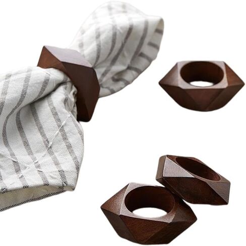 حلقات منديل KLAVATE لطاولة الطعام حامل مناديل حلقات منديل للاستخدام اليومي أبازيم هدية لحفلات عيد الشكر (مربع) in Kuwait