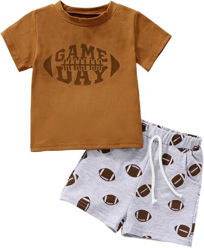 Summer Baby Boy Clothes Shorts Set Short Sleeve Beach Bum T-Shirt Tops Solid Drawstring Shorts 2Pcs Casual Outfit in Kuwait