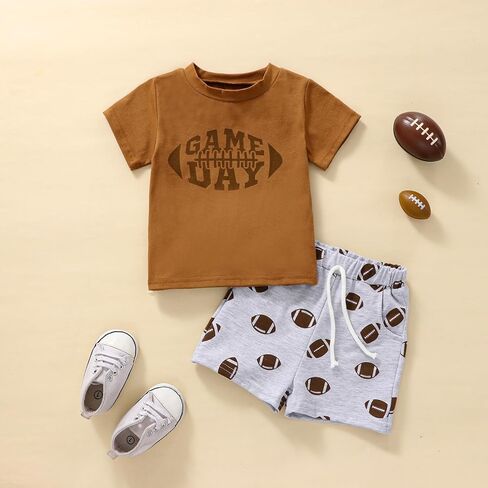Summer Baby Boy Clothes Shorts Set Short Sleeve Beach Bum T-Shirt Tops Solid Drawstring Shorts 2Pcs Casual Outfit in Kuwait
