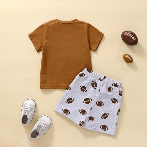 Summer Baby Boy Clothes Shorts Set Short Sleeve Beach Bum T-Shirt Tops Solid Drawstring Shorts 2Pcs Casual Outfit in Kuwait