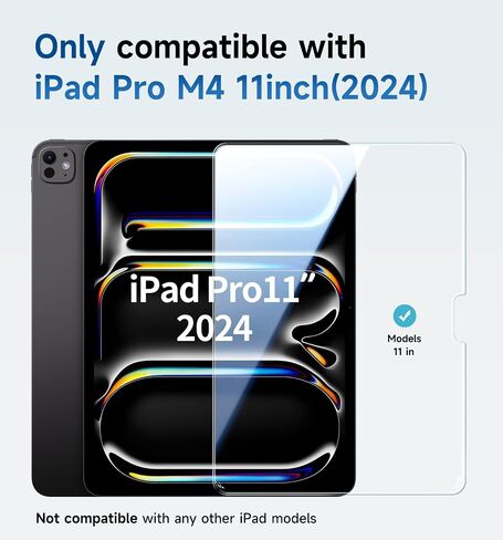 MAGIC JOHN for iPad Pro 11 inch M4[2024] Tempered Glass Screen Protector, Auto Dust-Elimination, Bubble Free, HD Clear, Easy Installation in Saudi Arabia