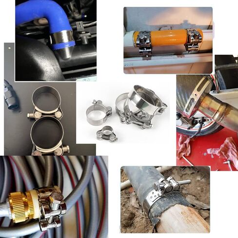 29-31mm T-Bolt Hose Clamps, Adjust Tube Clamps 304 Stainless Steel Heavy Duty Pipe Tube Clamps (4 Pcs) in Kuwait