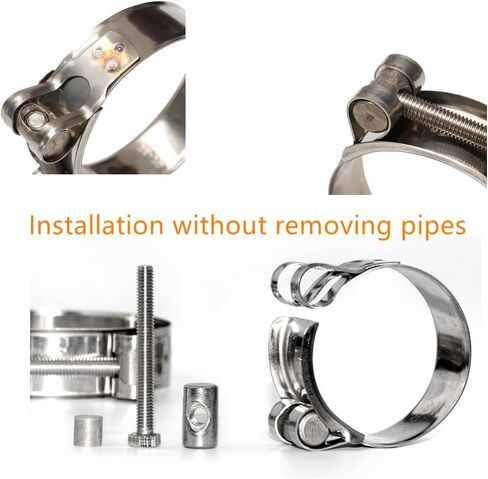 29-31mm T-Bolt Hose Clamps, Adjust Tube Clamps 304 Stainless Steel Heavy Duty Pipe Tube Clamps (4 Pcs) in Kuwait