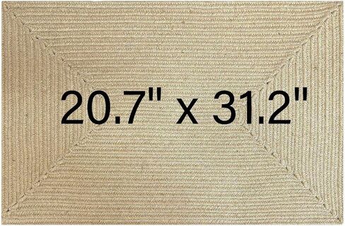Hand Woven Braided Rustic Jute Rug, 2x3 Feet, Entry Area Rugs for Kitchen, Living Room Farmhouse Indoor Outdoor Entryway Rug, 24x36 Inches Natural Samll Rug in Saudi Arabia