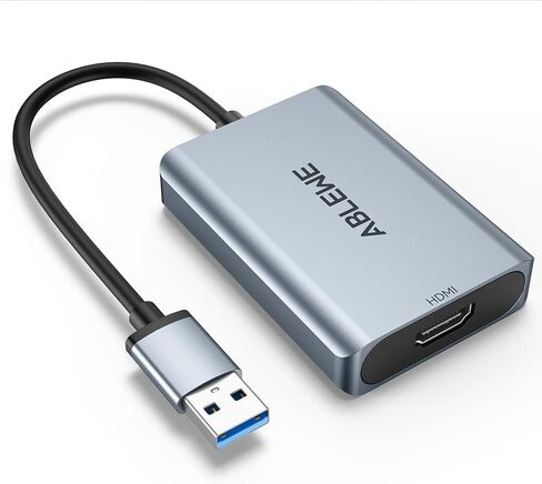 محول USB إلى HDMI للشاشة من ABLEWE، محول رسومات فيديو صوتية 1080P USB HDMI 3.0 و2.0 لأجهزة الكمبيوتر المحمول Mac وتلفزيون سطح المكتب، كابل USB HDMI لشاشات متعددة PC Windows 10/8.1/8/7 in Kuwait