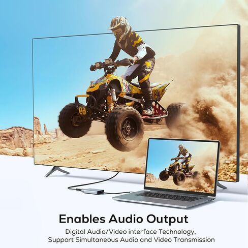 محول USB إلى HDMI للشاشة من ABLEWE، محول رسومات فيديو صوتية 1080P USB HDMI 3.0 و2.0 لأجهزة الكمبيوتر المحمول Mac وتلفزيون سطح المكتب، كابل USB HDMI لشاشات متعددة PC Windows 10/8.1/8/7 in Kuwait