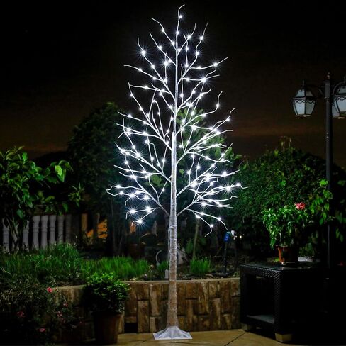 LED Birch Tree 6FT 96L Christmas Decorations with White Lighted Tree Decor for Outdoor Indoor Bedroom Party Wedding Living Room Garden Home in Saudi Arabia