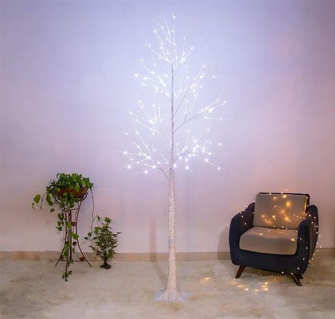 LED Birch Tree 6FT 96L Christmas Decorations with White Lighted Tree Decor for Outdoor Indoor Bedroom Party Wedding Living Room Garden Home in Saudi Arabia