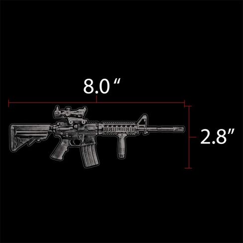 M4 Military Assault Rifle Clear Vinyl Decal Sticker for Window, Detailed Gun Sign Art Print Design-White in Saudi Arabia