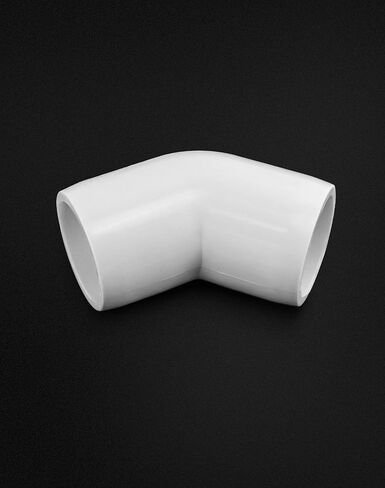 QWORK 45 درجة 2 طريقة تركيب الكوع PVC، درجة الأثاث، مقاس 1 بوصة، أبيض (عبوة من 20) - مثالي لبناء الأثاث والهياكل البلاستيكية in Kuwait